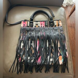 Icing Multicolor Fringe Shoulder Bag